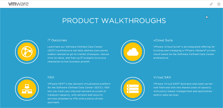 VMWare Product Walkthroughs