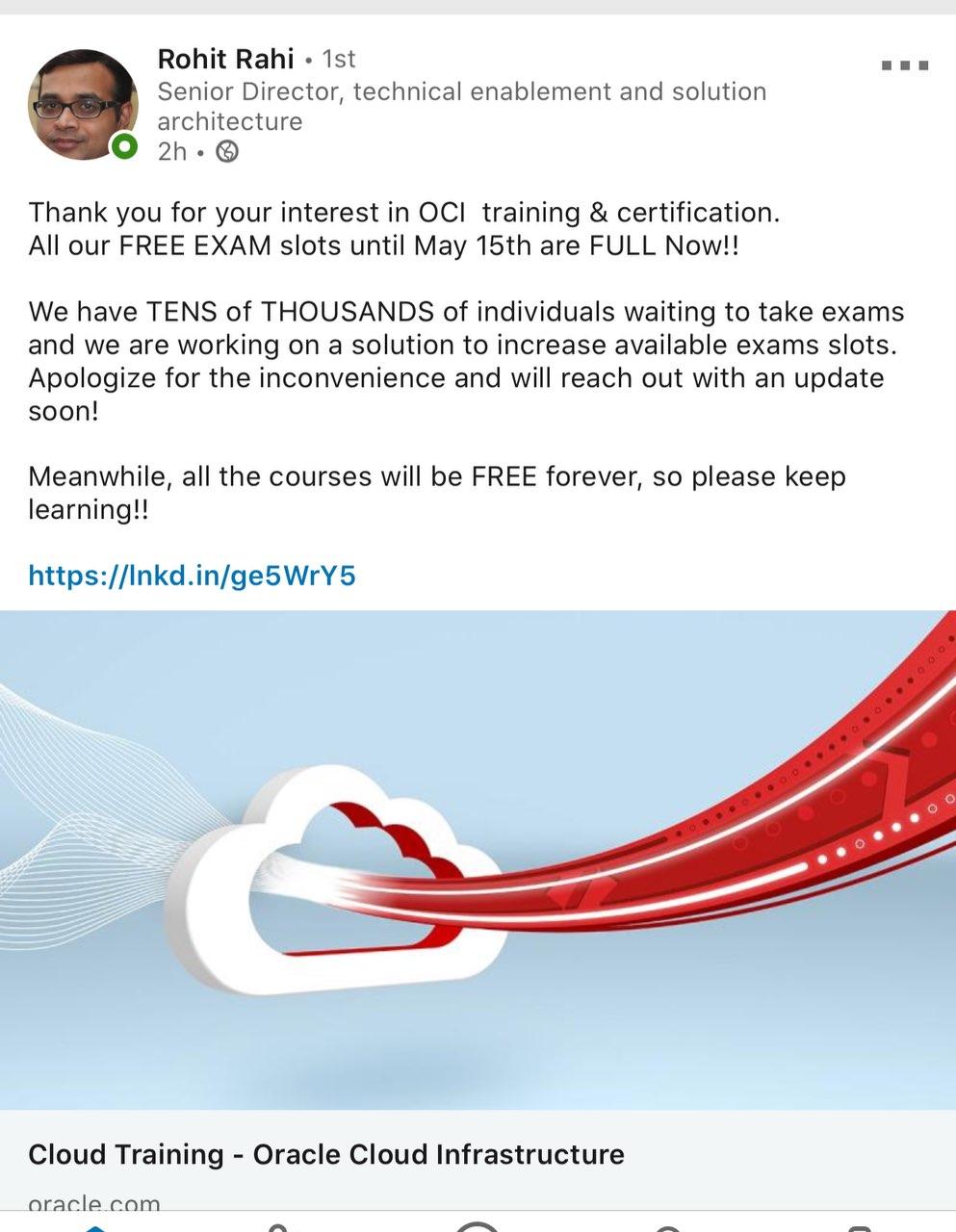 OU Free OCI Certification